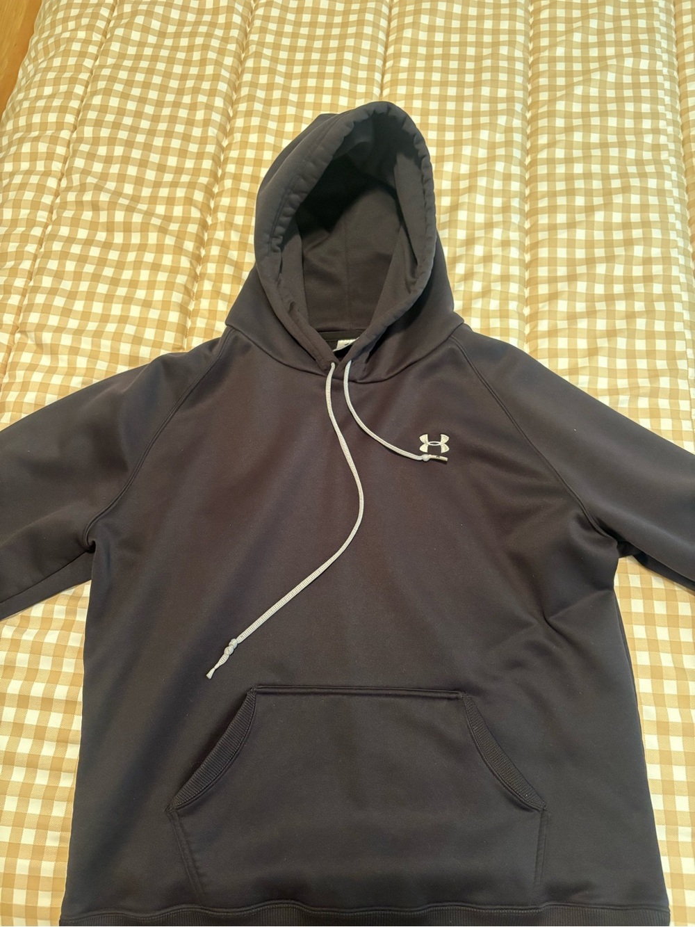 Under Armour Black Hoodie with Light Gray Drawcord and Logo
